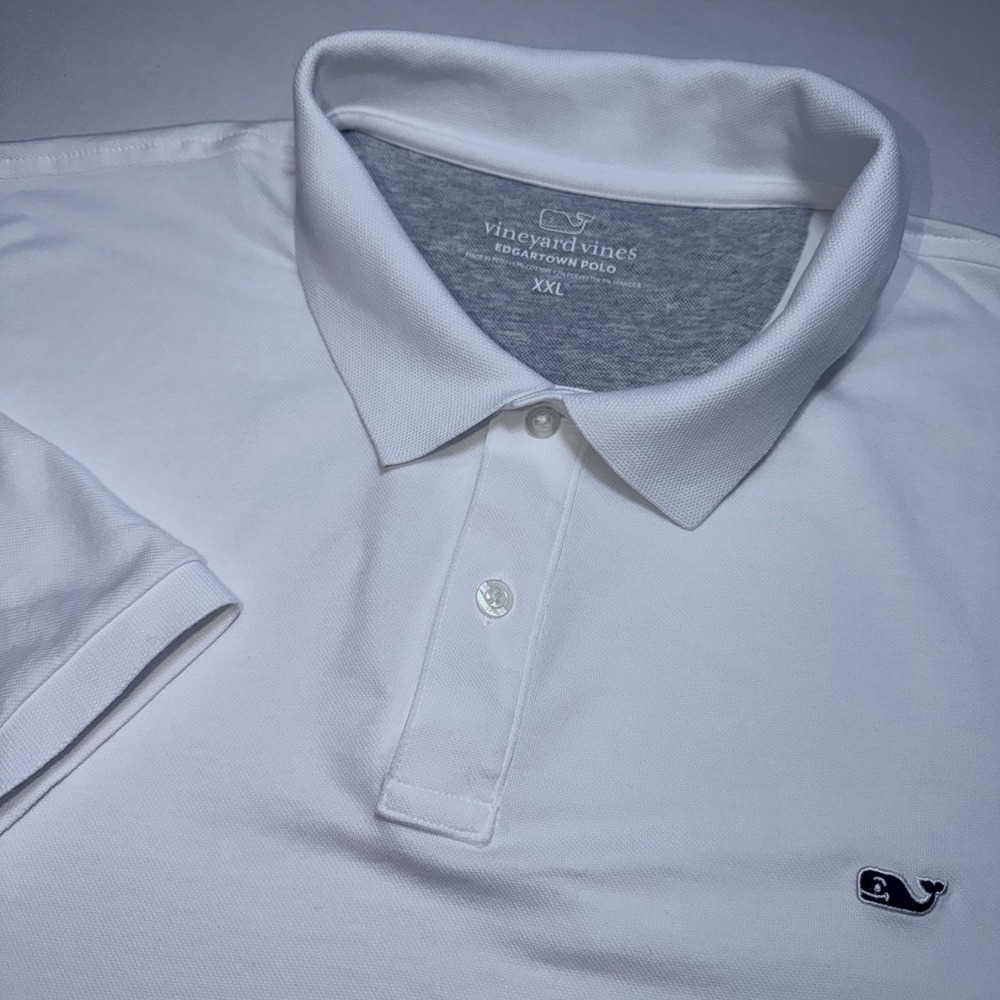 Vineyard Vines Shirt Mens XXL White Edgartown Polo Performance Golf Whale Logo